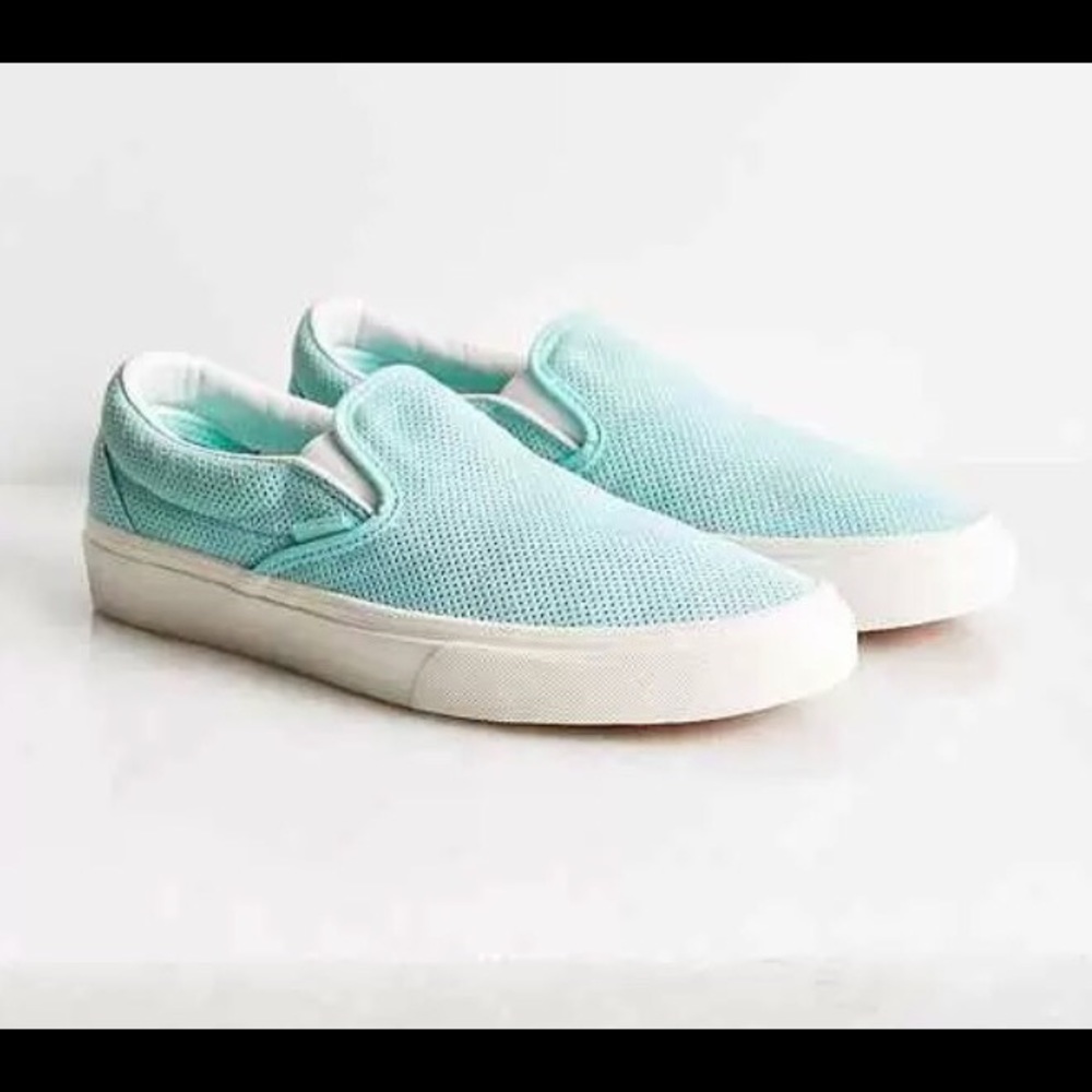 Aqua blue van sneakers, lightly worn